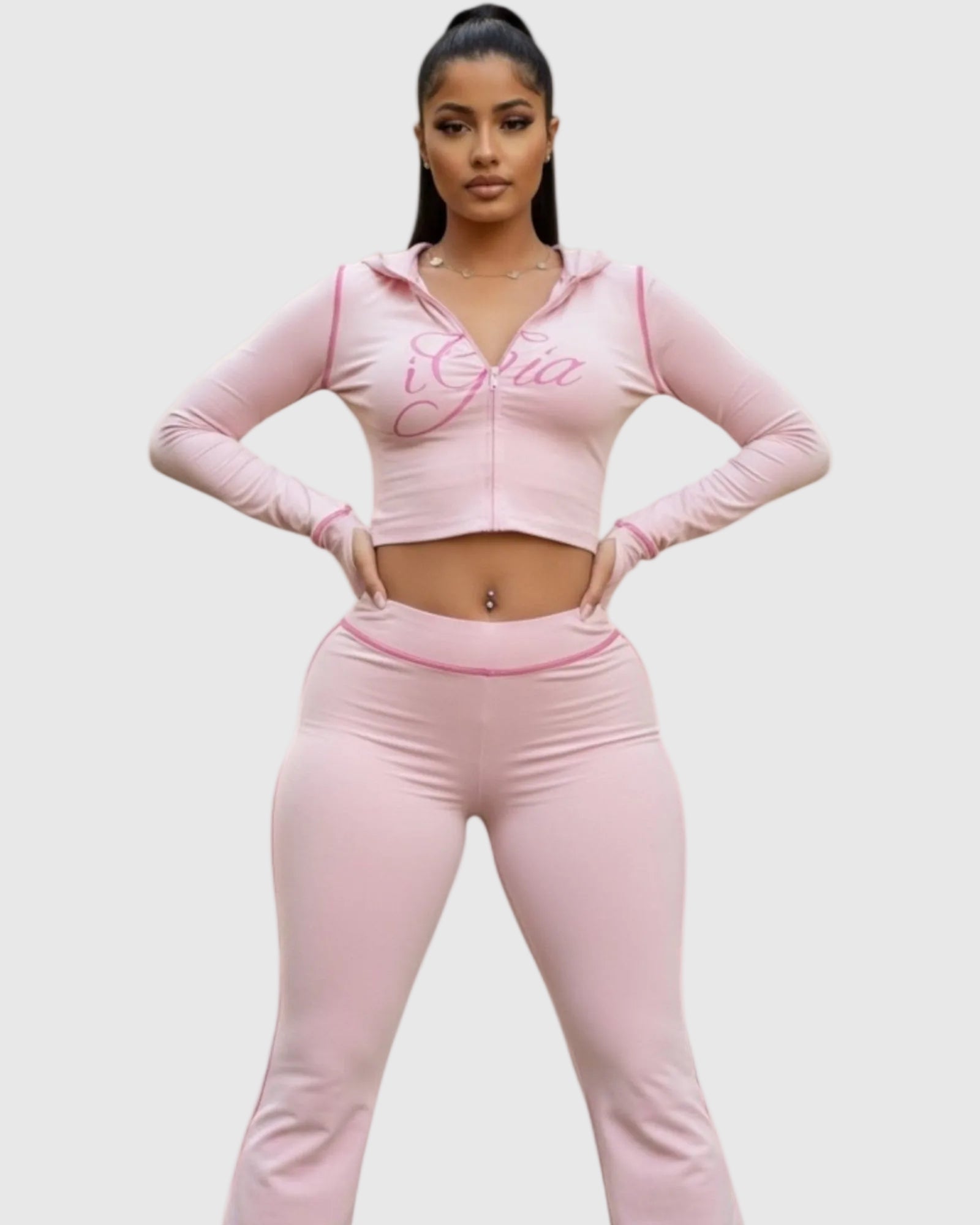 Ensemble Sport Pantalon Évasé Rayé