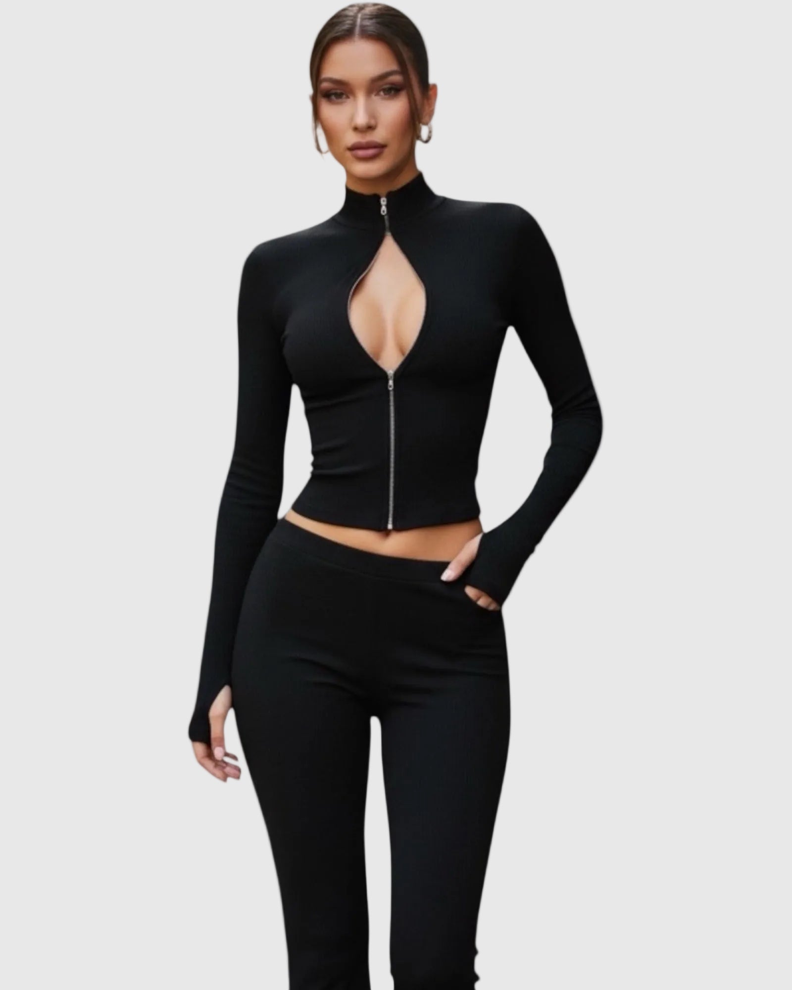 Ensemble Crop Top Pantalon Droit